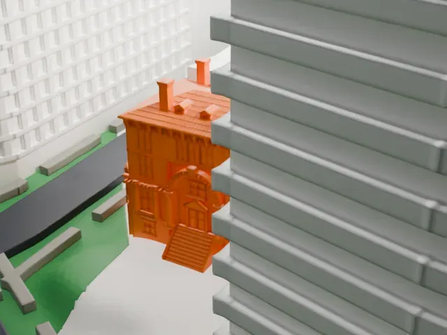 Isaac L. Rice Mansion model, West view