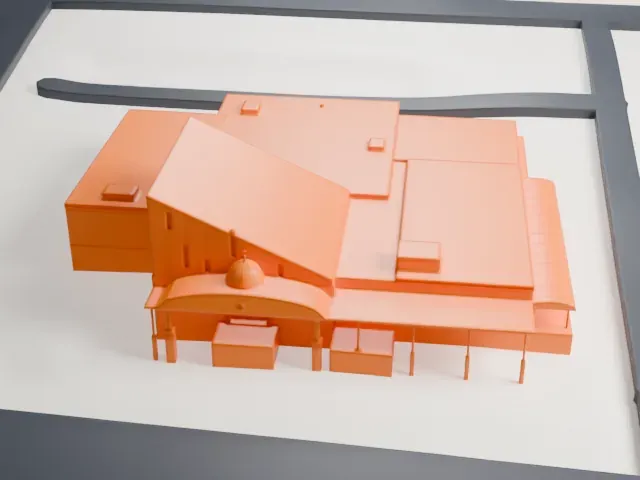 Islamic Center of Passaic County model, West view
