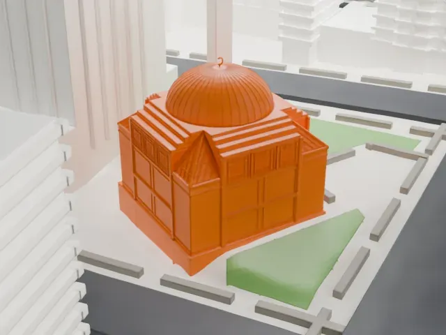 Islamic Cultural Center of New York model, North view