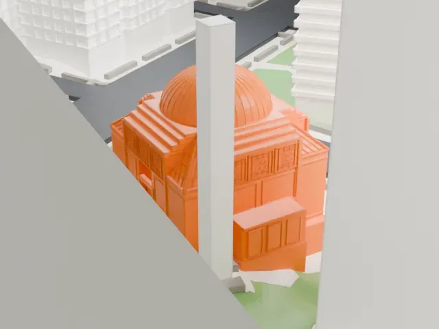 Islamic Cultural Center of New York model, South view