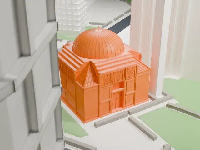 Islamic Cultural Center of New York model, West view