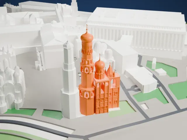 Ivan the Great Bell Tower model, East view