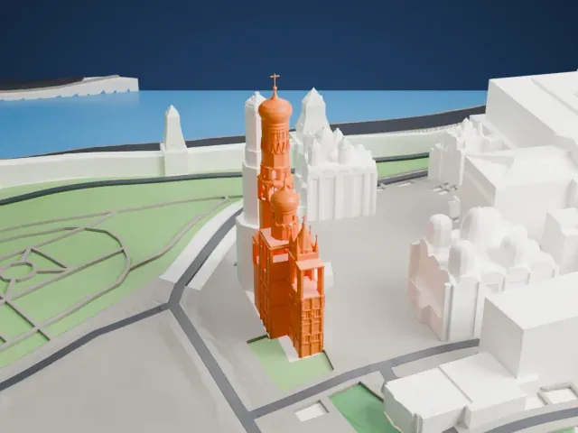 Ivan the Great Bell Tower model, North view