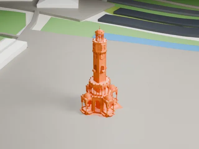 İzmir Clock Tower model, East view