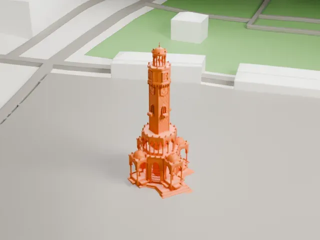 İzmir Clock Tower model, North view