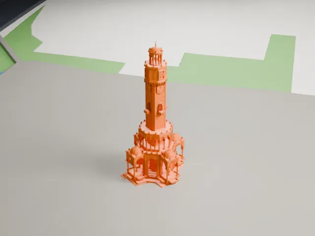 İzmir Clock Tower model, South view