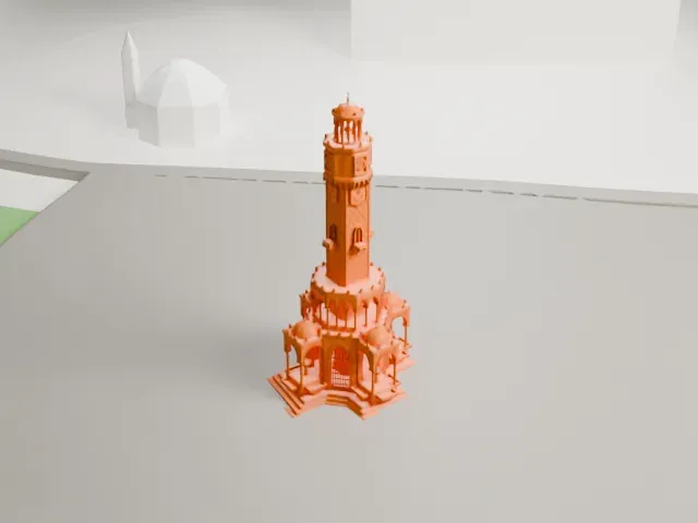 İzmir Clock Tower model, West view
