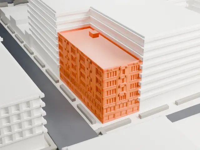 J. Kurtz and Sons Store Building model, North view