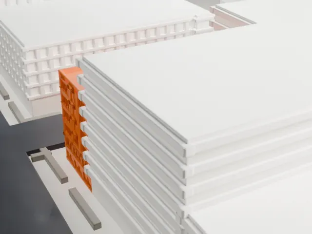 J. Kurtz and Sons Store Building model, West view