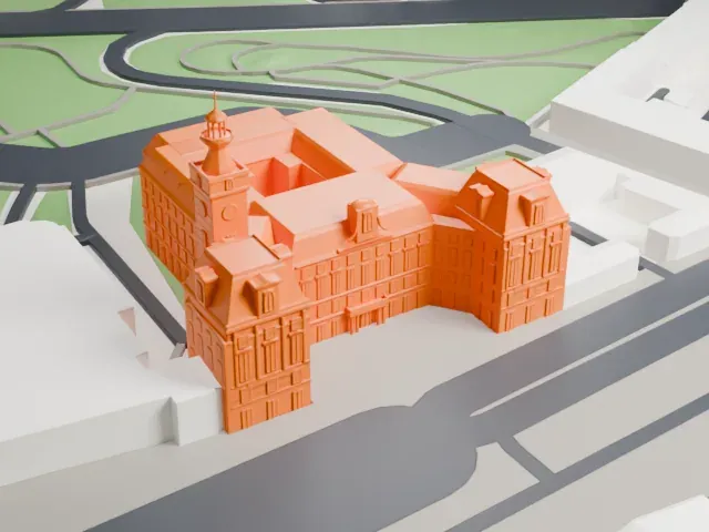 Jabłonowski Palace model, South view