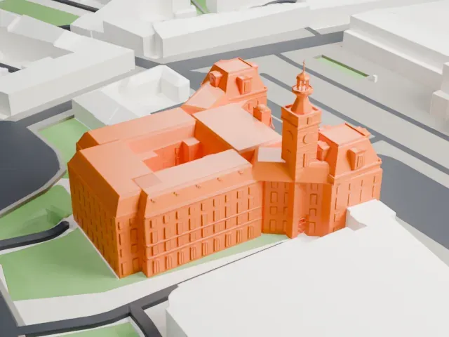 Jabłonowski Palace model, West view
