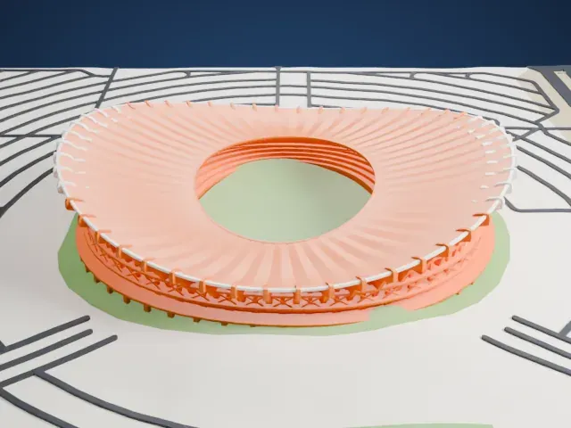 Jaber Al-Ahmad International Stadium model, North view