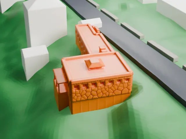 Jacques Marchais Museum of Tibetan Art model, East view