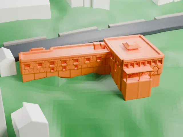 Jacques Marchais Museum of Tibetan Art model, South view