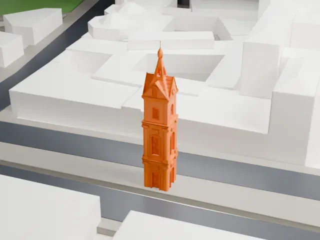 Jaffa Clock Tower model, East view