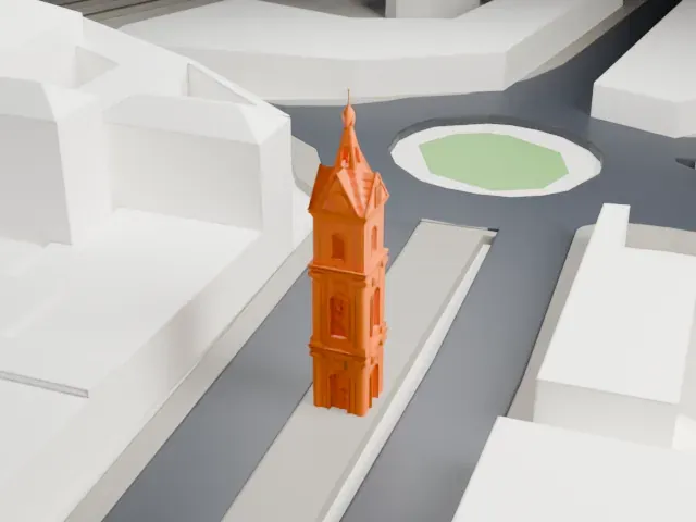 Jaffa Clock Tower model, South view