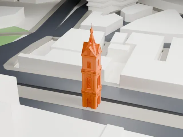 Jaffa Clock Tower model, West view