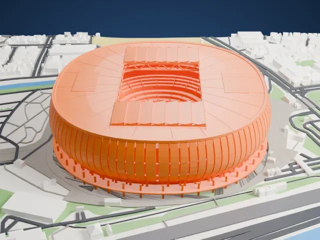 Jakarta International Stadium model, North view