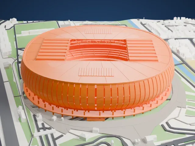 Jakarta International Stadium model, West view
