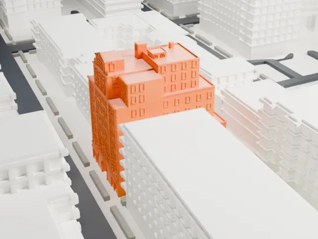 Jamaica Chamber of Commerce Building model, South view