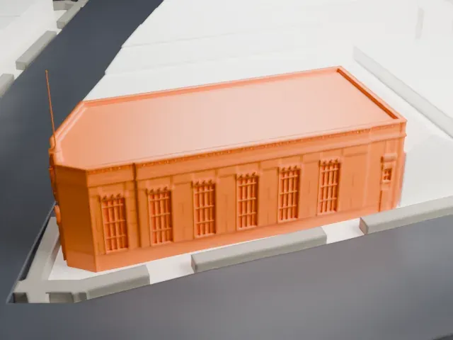 Jamaica Savings Bank Building, Sutphin Boulevard model, East view