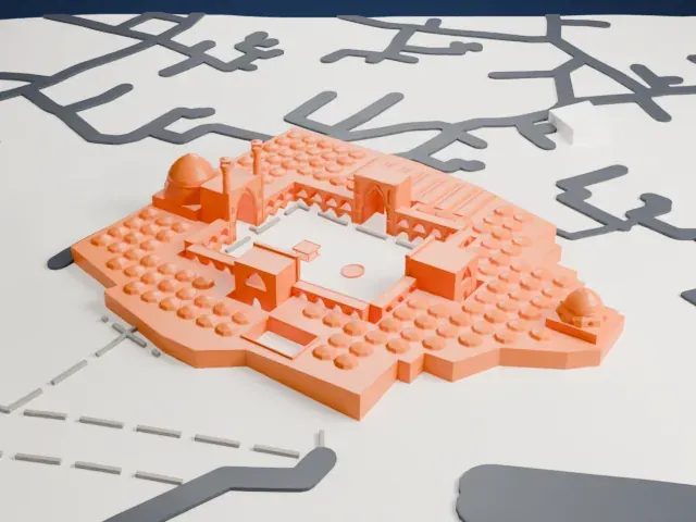 Jameh Mosque of Isfahan model, East view