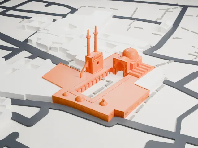 Jameh Mosque of Yazd model, North view