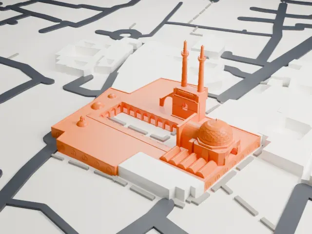 Jameh Mosque of Yazd model, West view