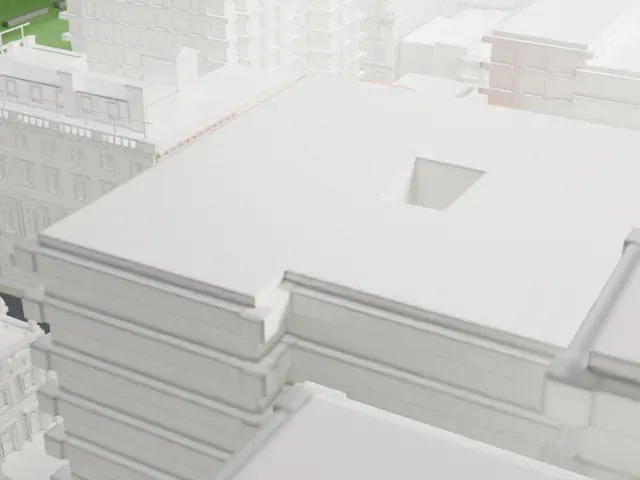 James A. Burden House model, South view