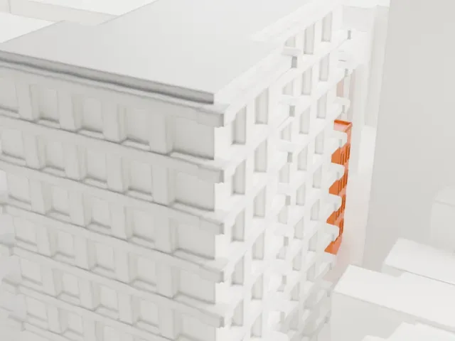 James F. D. Lanier Residence model, East view
