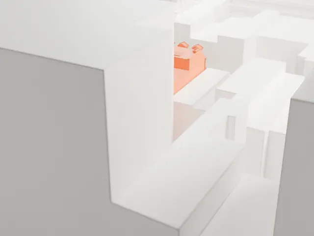 James F. D. Lanier Residence model, North view
