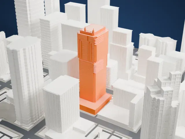 Jamieson Place model, North view