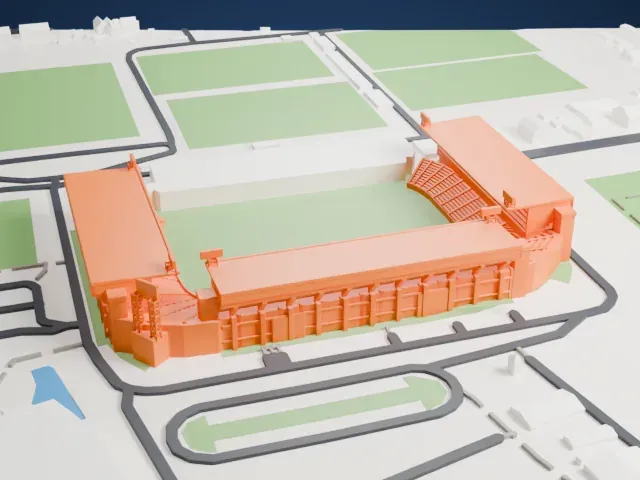 Jan Breydel Stadium model, East view