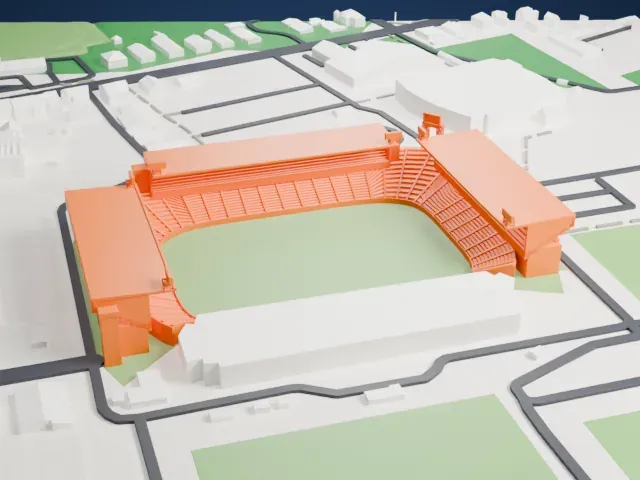 Jan Breydel Stadium model, West view