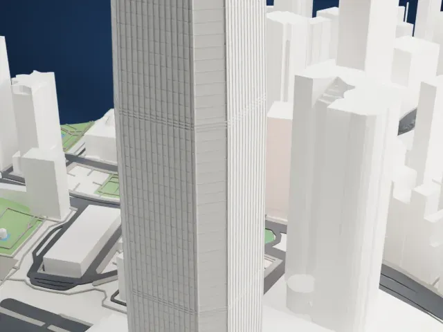 Jardine House model, North view