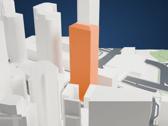Jardine House model, South view