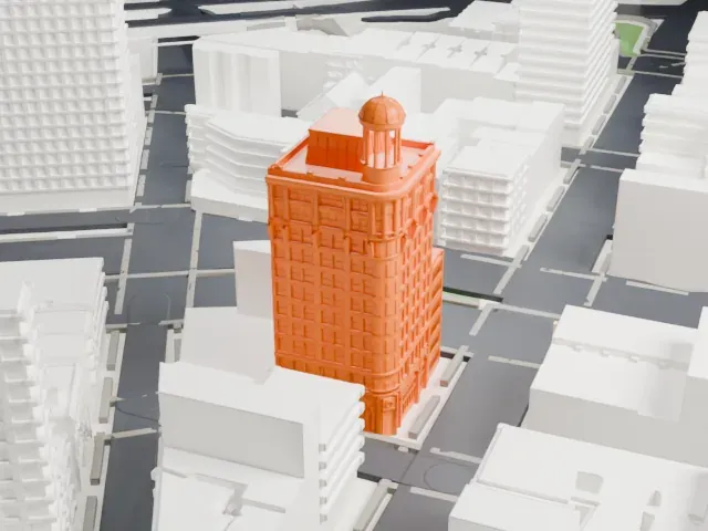 Jarmulowsky Bank Building model, East view