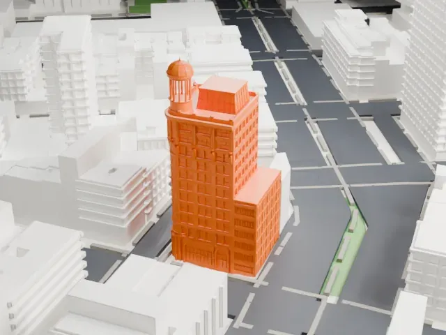 Jarmulowsky Bank Building model, North view