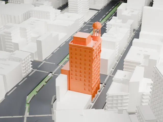 Jarmulowsky Bank Building model, South view