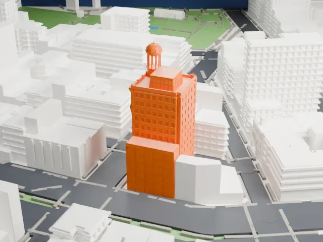 Jarmulowsky Bank Building model, West view