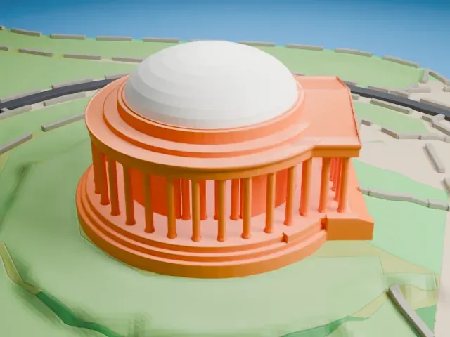 Jefferson Memorial model, East view