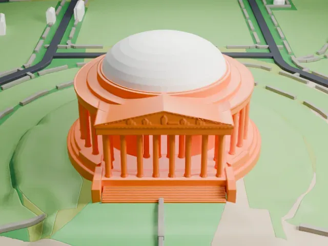 Jefferson Memorial model, North view