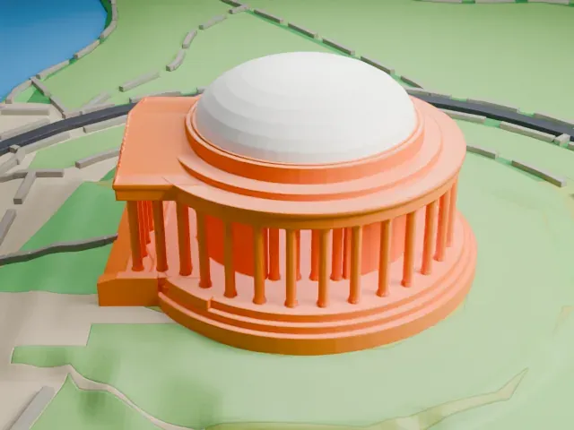 Jefferson Memorial model, West view