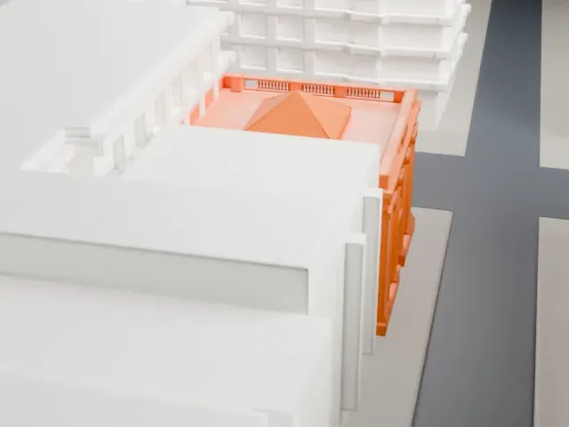 Jefferson Trust Company model, East view