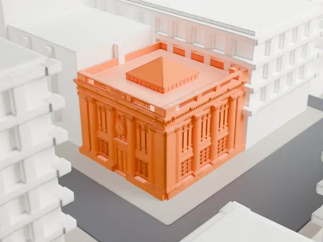 Jefferson Trust Company model, North view