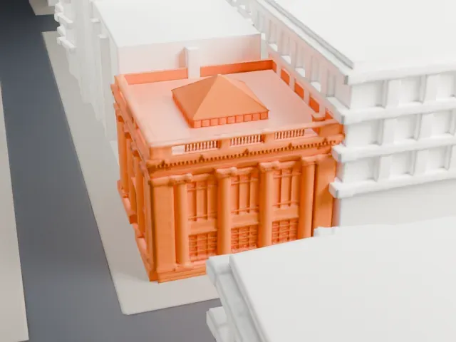 Jefferson Trust Company model, West view
