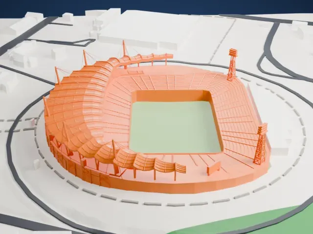 Jeju World Cup Stadium model, South view