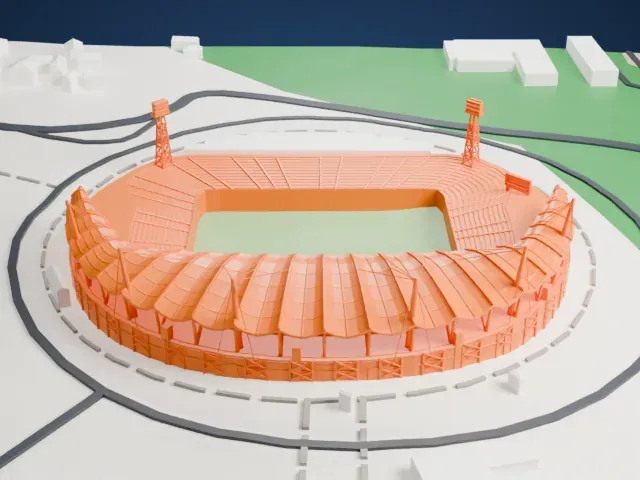 Jeju World Cup Stadium model, West view