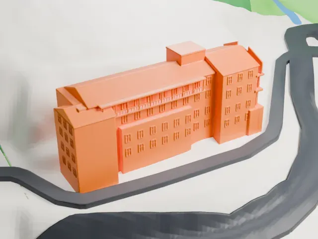 Jerome Grand Hotel model, East view