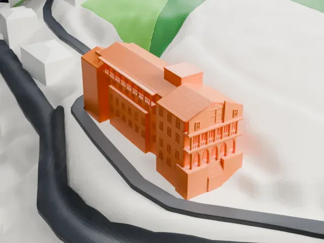 Jerome Grand Hotel model, North view